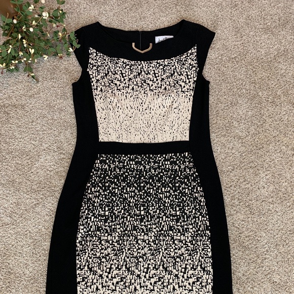 Joseph Ribkoff Dresses & Skirts - Joseph Ribkoff Black/Beige Patterned Dress